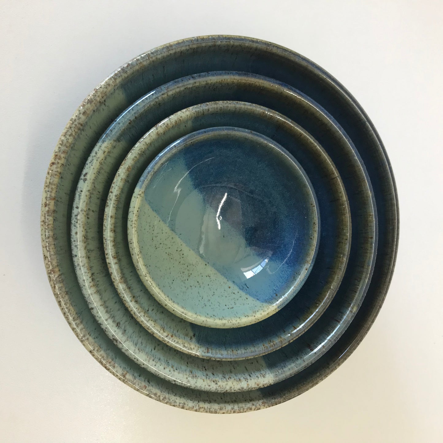 Nesting Bowls - Green Blue Stripped