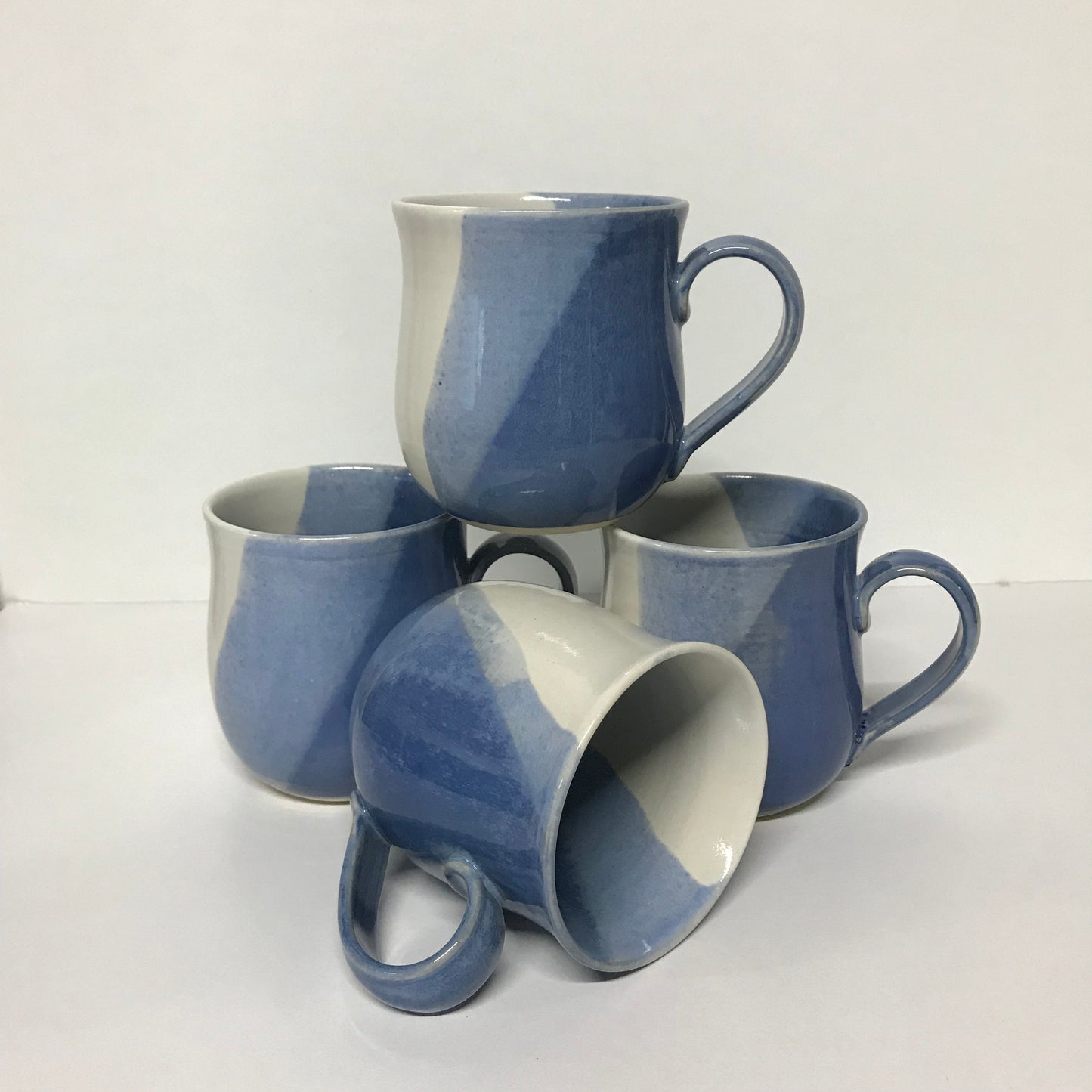 Coffee Cup - Blue & White Stripe