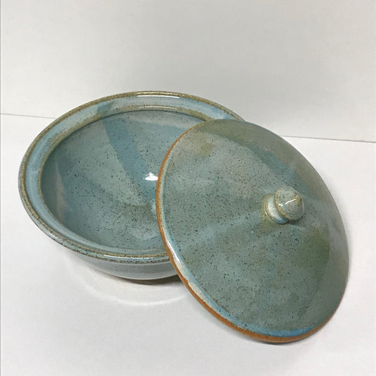 Lidded Bowl - Cyan